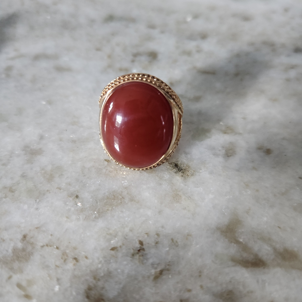 Gold Ring with Rich Red Stone